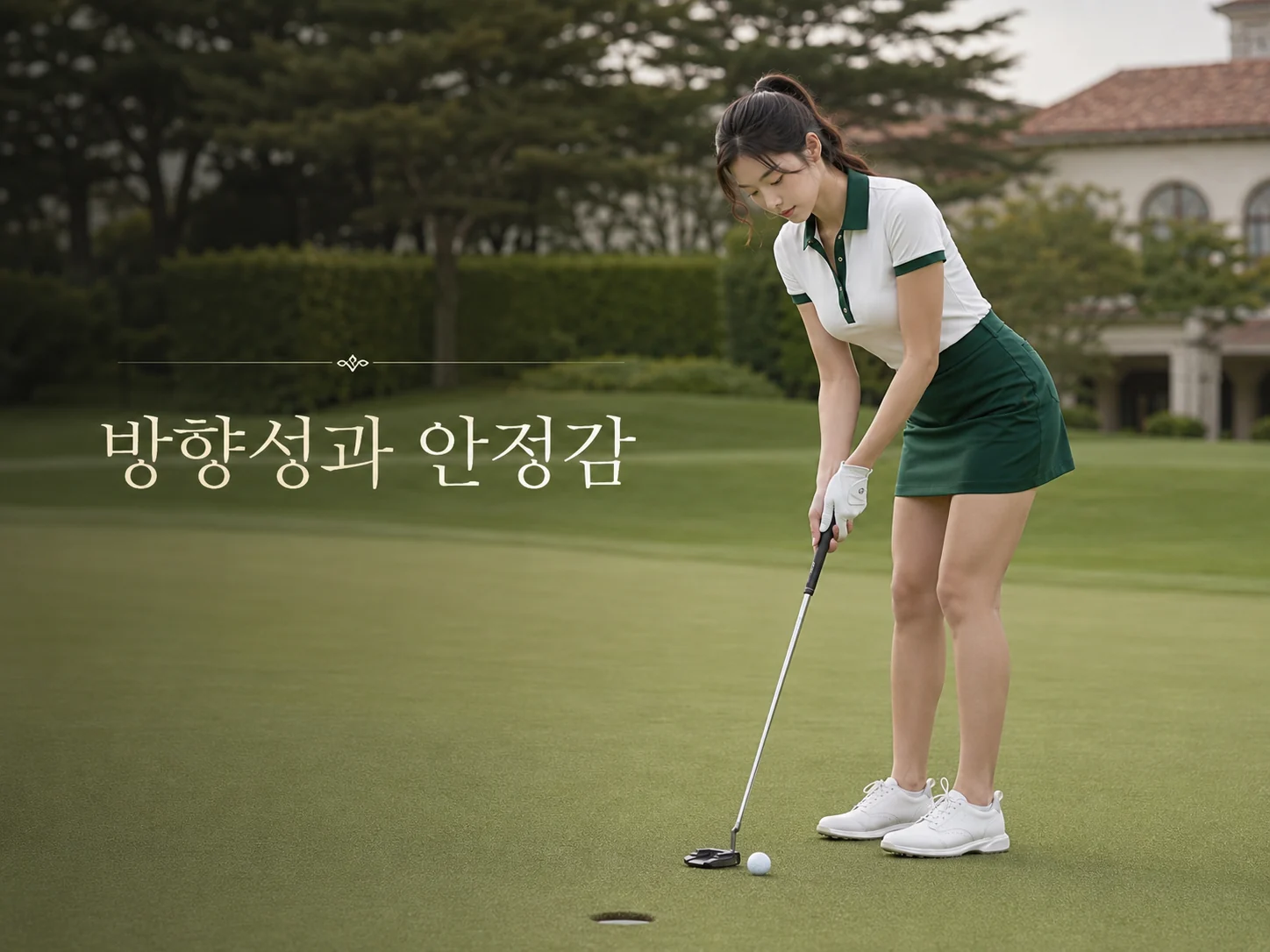 말렛 퍼터의 방향성과 정렬 안정성을 확인하는 퍼팅 장면