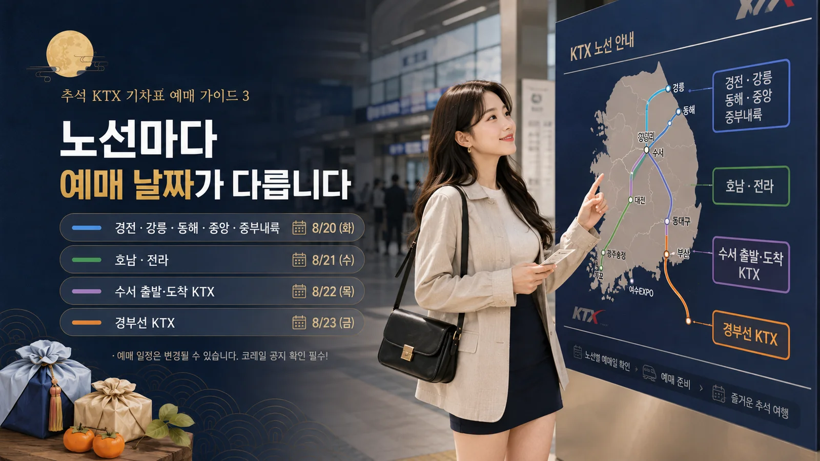 추석 KTX 노선별 예매 날짜와 경부 호남 전라 강릉 수서 노선 안내