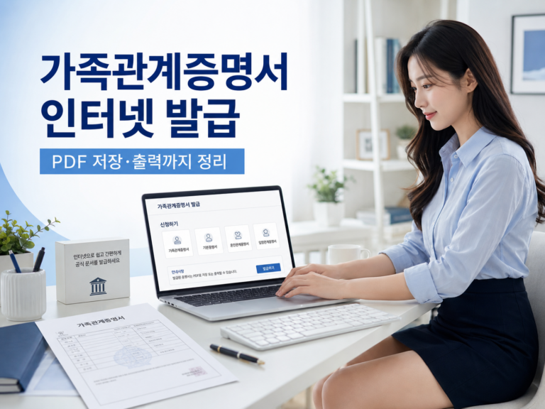 가족관계증명서 인터넷 발급 방법과 PDF 저장 출력 안내