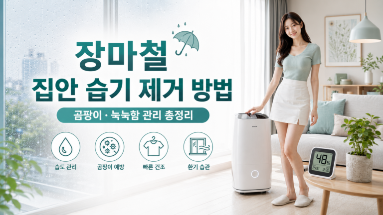 장마철 집안 습기 제거와 곰팡이 예방을 위한 제습기 및 실내 습도 관리 방법