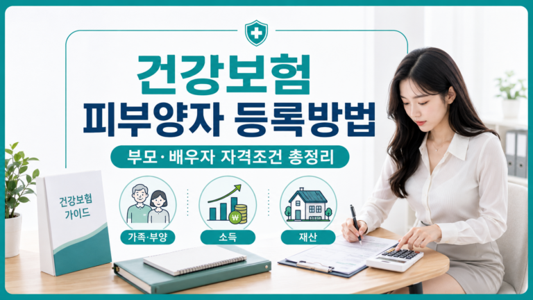 건강보험 피부양자 등록방법과 부모 배우자 자격조건 소득 재산 기준 안내