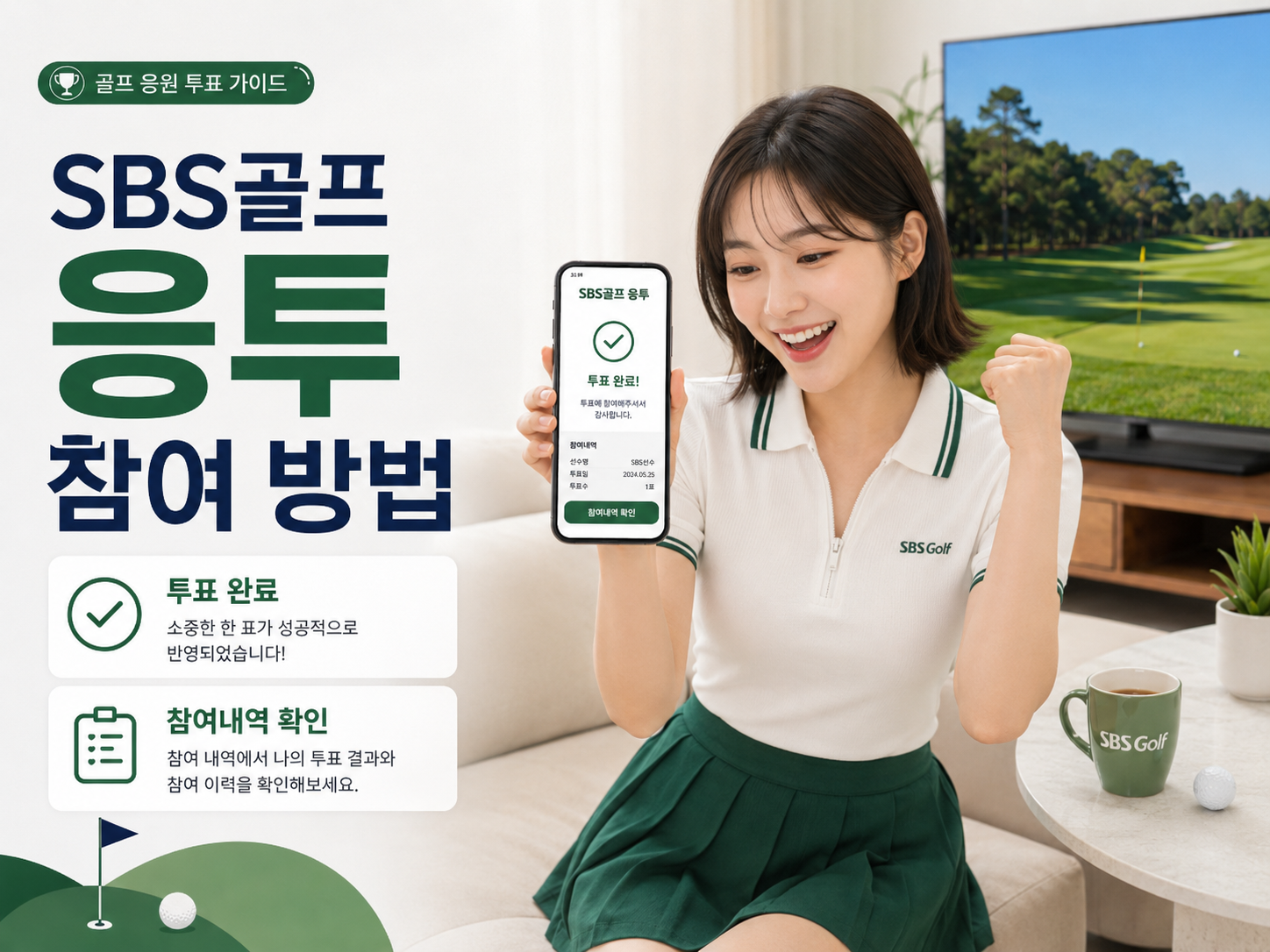 SBS골프 응투에서 예상 선수 투표를 완료하고 참여내역을 확인하는 방법
