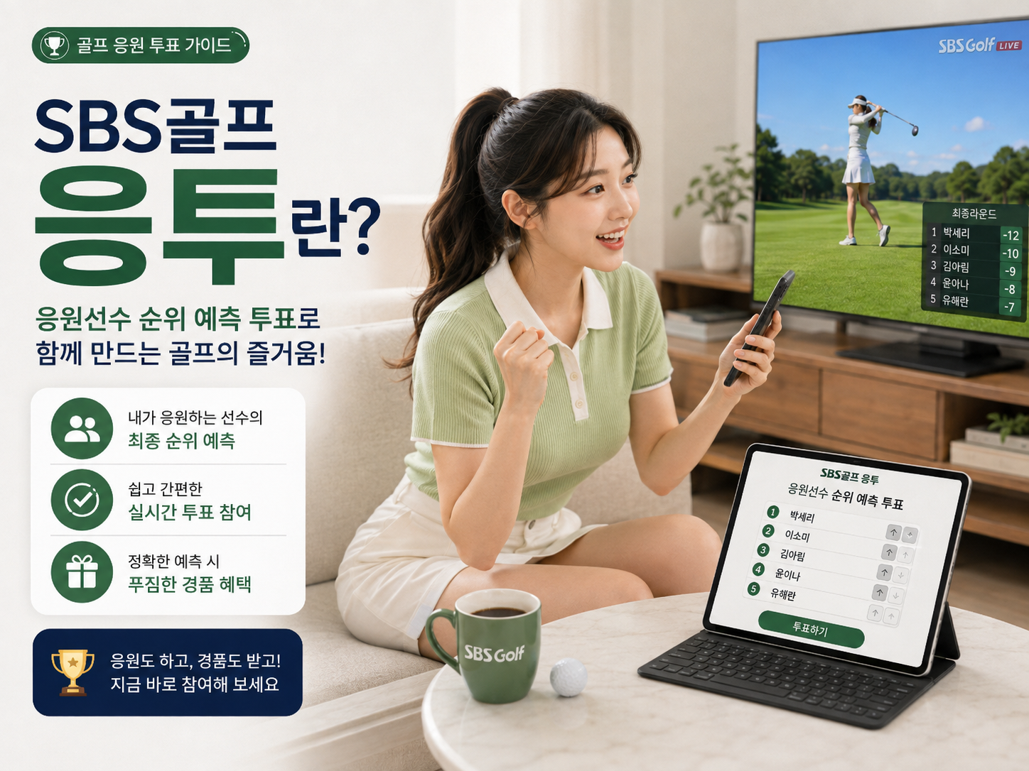 SBS골프 응투 응원선수 순위 예측 투표 서비스와 참여 방식 안내