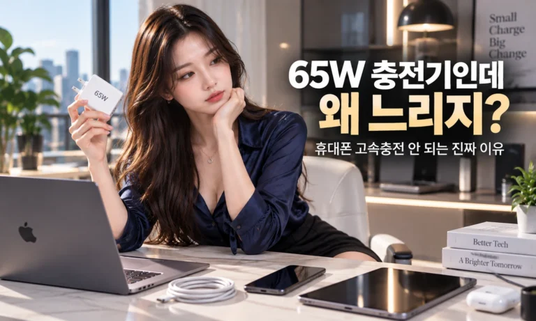 65W 충전기인데 휴대폰 고속충전이 느린 이유를 설명하는 대표 이미지