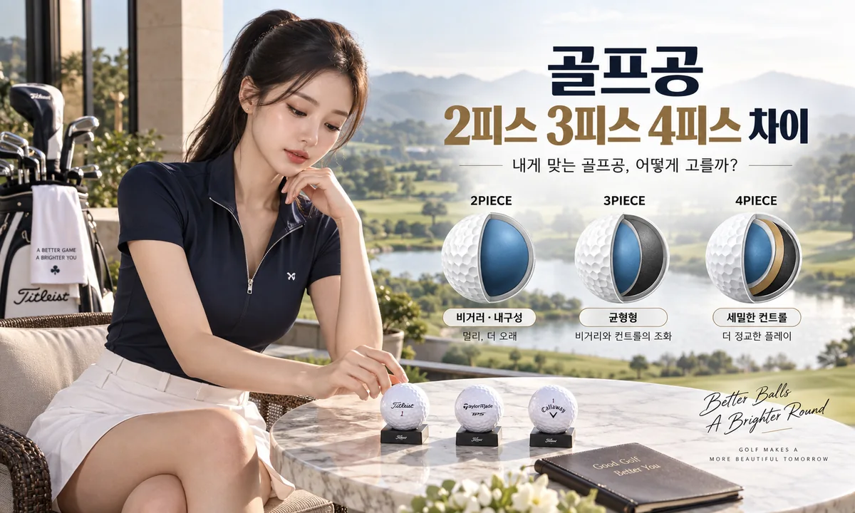 골프공 2피스 3피스 4피스 차이를 비교하는 워드프레스 대표이미지