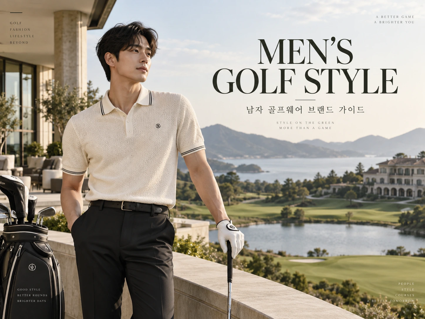 남자 골프웨어 브랜드 추천과 30대 40대 골프 스타일을 소개하는 프리미엄 남성 골프웨어 화보