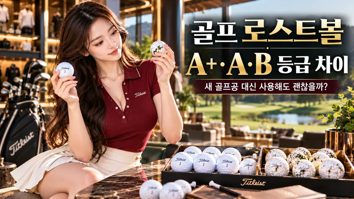 로스트볼 A+ A B 등급 차이를 비교하는 골프공 이미지