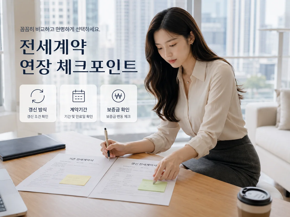 전세계약 연장 후 갱신 방식과 계약기간 보증금 확인 사항