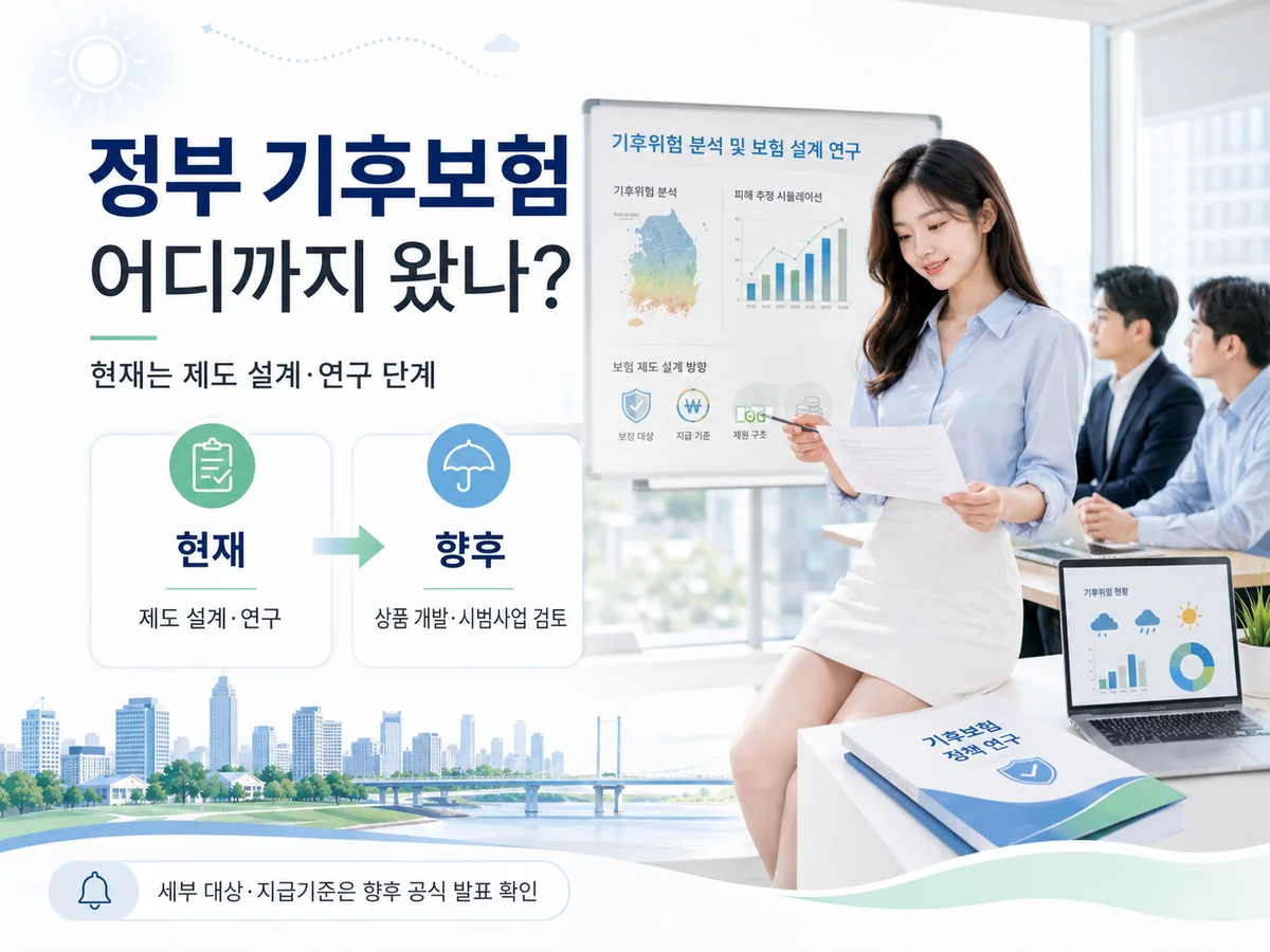정부 기후보험 제도 설계와 연구 진행 단계