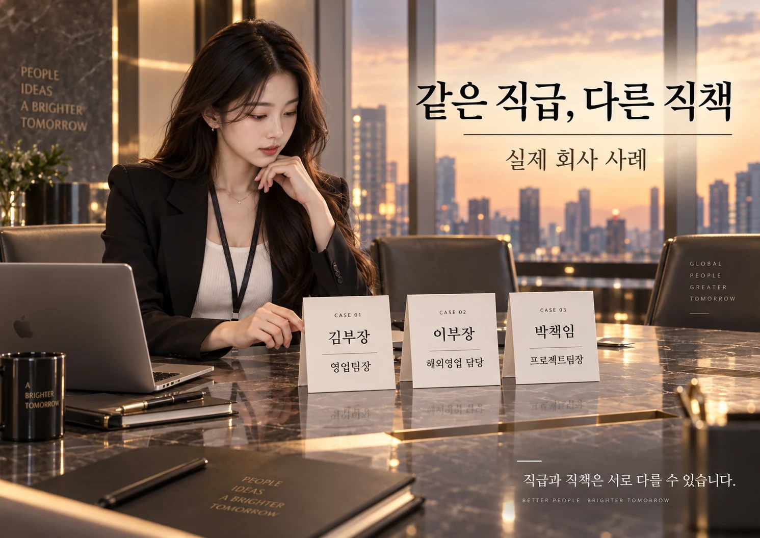 같은 직급이라도 팀장 담당자 프로젝트 책임자 등 직책이 달라질 수 있는 사례