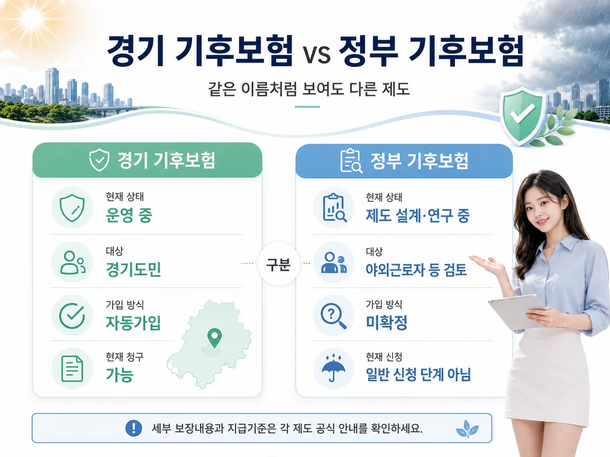 경기 기후보험과 정부 기후보험 차이 비교