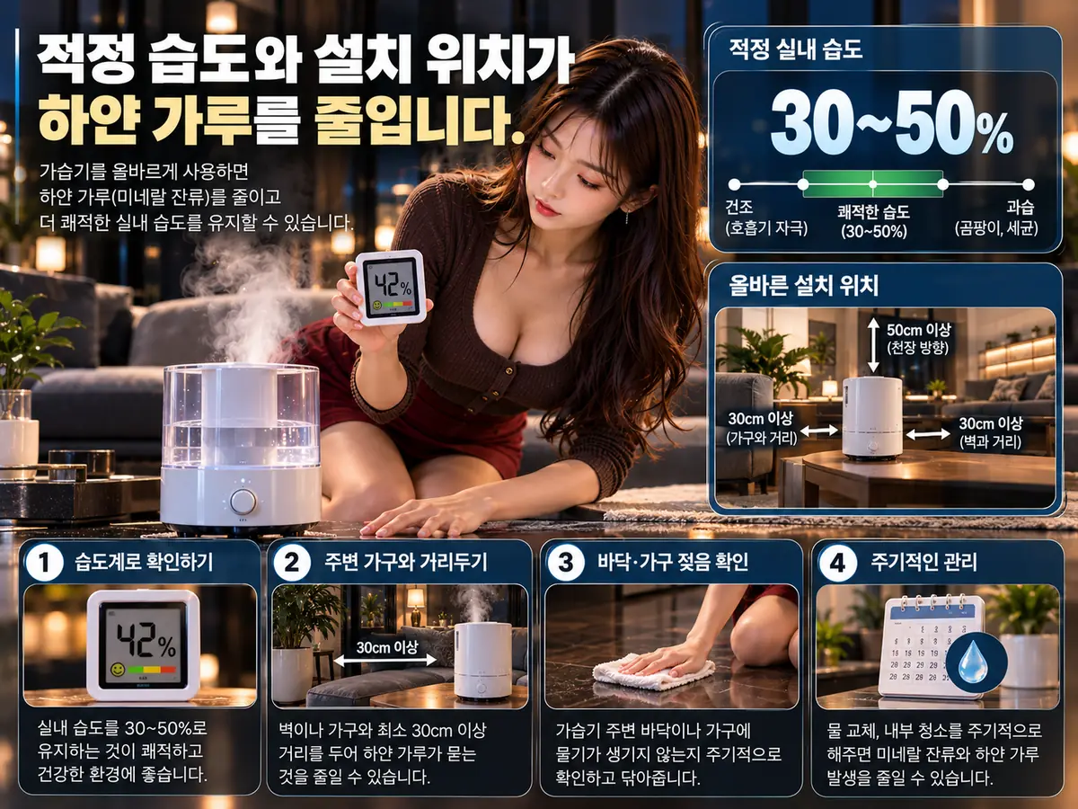 가습기 실내 습도 30~50퍼센트와 올바른 설치 위치
