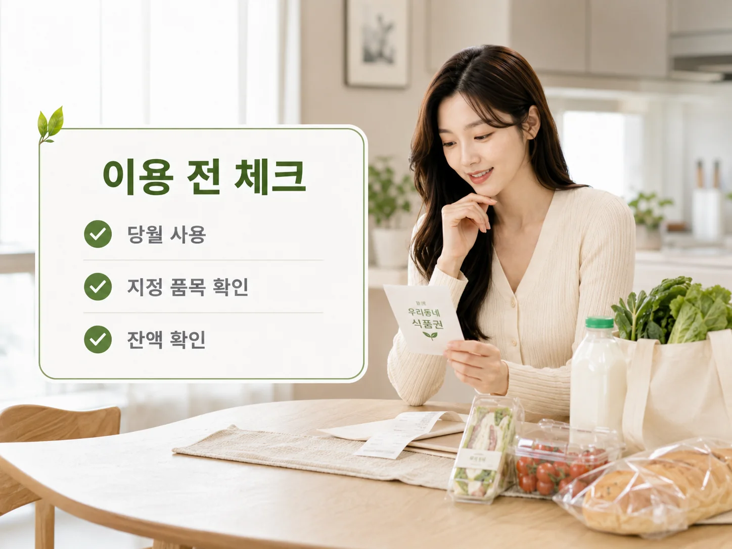 농식품바우처 이용 전 당월 사용 지정 품목 잔액 확인 주의사항