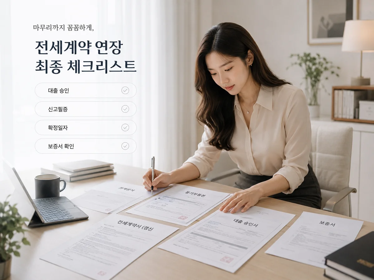 전세계약 연장 후 대출 승인 확정일자 보증서 최종 체크리스트