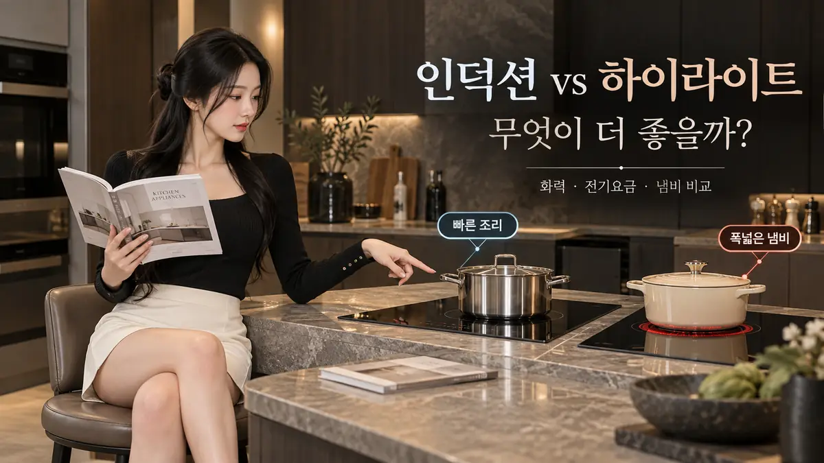 인덕션과 하이라이트 화력 전기요금 냄비 차이 비교