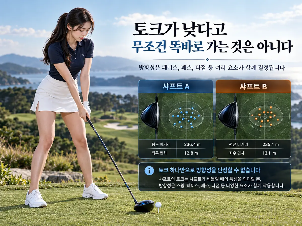 샤프트 토크와 골프공 방향성의 관계