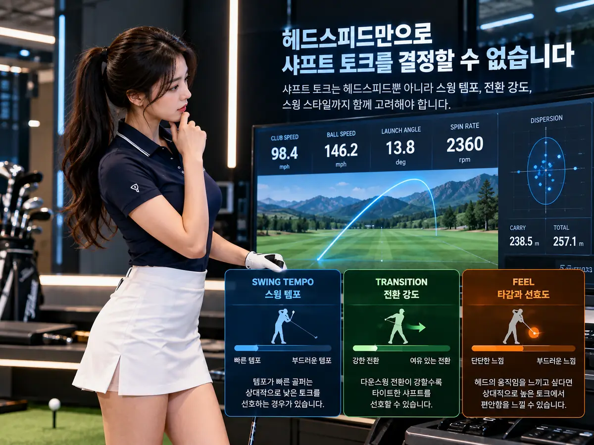 스윙 템포와 전환 강도에 따른 샤프트 토크 선택
